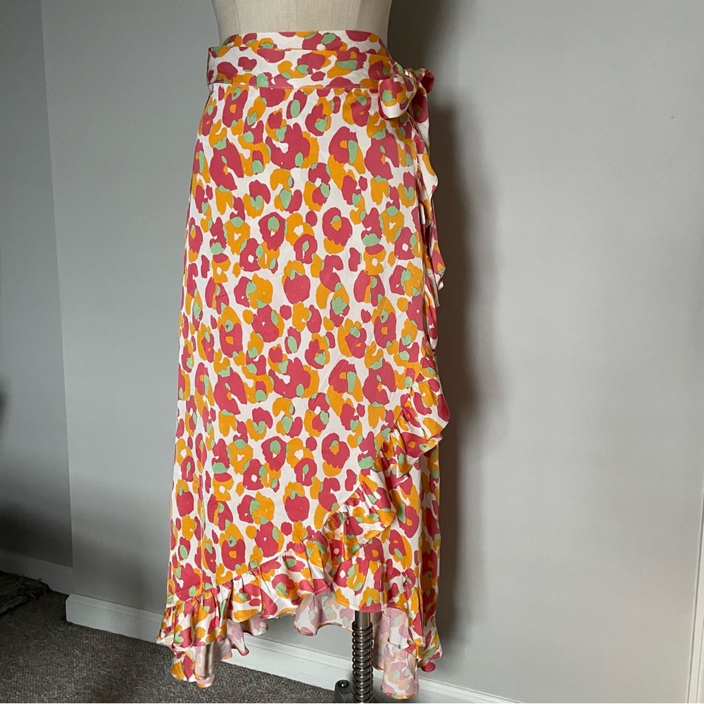 Fabienne Chapot bobo frill loopy leopard skirt size 6